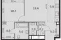 Wohnung 2 zimmer 57 m² Moskau, Russland