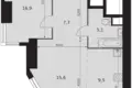 2 room apartment 57 m² Moscow, Russia