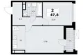 2 room apartment 48 m² poselenie Sosenskoe, Russia