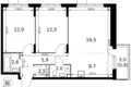3 room apartment 62 m² Sapronovo, Russia