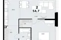 2 room apartment 55 m² Kommunarka, Russia