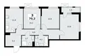 3 room apartment 70 m² poselenie Sosenskoe, Russia