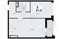 2 room apartment 48 m² poselenie Sosenskoe, Russia