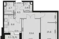 Mieszkanie 2 pokoi 55 m² Moskwa, Rosja
