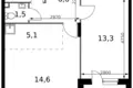 2 room apartment 46 m² Sapronovo, Russia