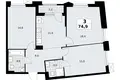 3 room apartment 75 m² Troitsk, Russia