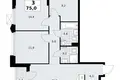 3 room apartment 75 m² Troitsk, Russia
