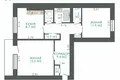 2 room apartment 53 m² Zareccia, Belarus