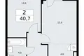 Mieszkanie 2 pokoi 41 m² Wnukowo, Rosja