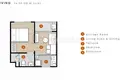 Appartement 1 chambre 26 m² ban tin khea, Thaïlande