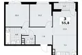 3 room apartment 56 m² South-Western Administrative Okrug, Russia