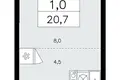 Квартира 1 комната 21 м² поселение Сосенское, Россия