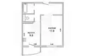 1 room apartment 41 m² Muchaviecki sielski Saviet, Belarus