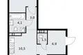3 room apartment 60 m² Vnukovo, Russia
