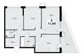 3 room apartment 72 m² Postnikovo, Russia