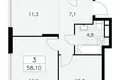 Квартира 3 комнаты 58 м² Юго-Западный административный округ, Россия