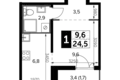 Kawalerka 1 pokój 25 m² Leninsky District, Rosja