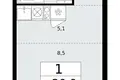 Mieszkanie 1 pokój 21 m² poselenie Desenovskoe, Rosja