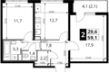 Квартира 2 комнаты 59 м² Юго-Западный административный округ, Россия