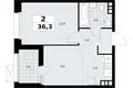 Apartamento 2 habitaciones 36 m² poselenie Sosenskoe, Rusia