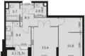 Appartement 2 chambres 55 m² Moscou, Russie