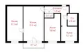 3 room apartment 56 m² Minsk, Belarus