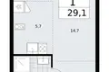Квартира 1 комната 29 м² район Троицк, Россия