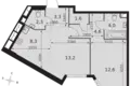 Apartamento 2 habitaciones 50 m² Konkovo District, Rusia