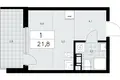 1 room apartment 22 m² Krasnoye Selo, Russia