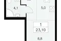 Квартира 1 комната 23 м² Юго-Западный административный округ, Россия