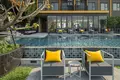 Wohnkomplex High-rise residence with a swimming pool and lounge areas in a posh neighborhood of Bangkok, Thailand
