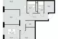 3 room apartment 75 m² South-Western Administrative Okrug, Russia