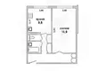 Appartement 1 chambre 42 m² Muchaviecki sielski Saviet, Bélarus