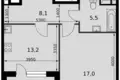 Квартира 1 комната 46 м² Северо-Западный административный округ, Россия