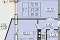Mieszkanie 1 pokój 37 m² Muhavecki selski Savet, Białoruś