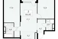 Wohnung 3 zimmer 67 m² Südwestlicher Verwaltungsbezirk, Russland