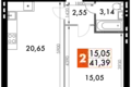 Mieszkanie 1 pokój 42 m² Naro-Fominskiy gorodskoy okrug, Rosja