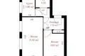 Wohnung 2 zimmer 44 m² Minsk, Belarus