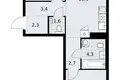 2 room apartment 59 m² Kommunarka, Russia