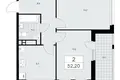 2 room apartment 52 m² poselenie Sosenskoe, Russia