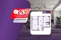2 room apartment 54 m² Minsk, Belarus