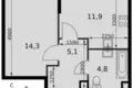 Wohnung 1 zimmer 36 m² Nordwestlicher Verwaltungsbezirk, Russland