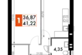 1 room apartment 41 m² Aprelevka, Russia
