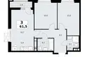 3 room apartment 62 m² poselenie Sosenskoe, Russia