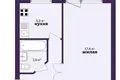 1 room apartment 32 m² Sluck, Belarus