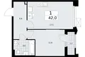 Appartement 1 chambre 42 m² Troïtsk, Russie