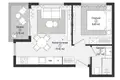 Квартира 1 комната 43 м² Газипаша, Турция