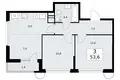 3 room apartment 54 m² Vnukovo, Russia