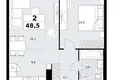 Mieszkanie 2 pokoi 49 m² Kommunarka, Rosja