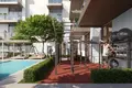 Wohnkomplex New S1LVA PARK Residence with swimming pools close to a school, in the green area of JVT, Dubai, UAE